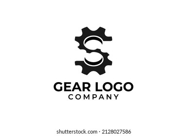 Initial S Gear Logo. letter S from two gear combination. vector illustration