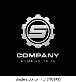 Initial S gear logo template vector illustration