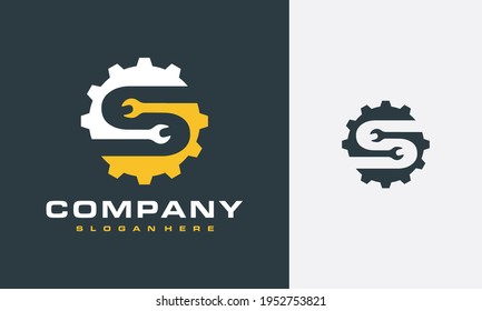 The Initial S Gear Wrench Logo	