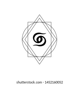 initial S with geometric logo template