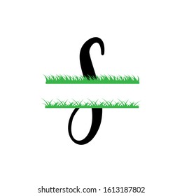 Initial s grass monogram split letter vector isolated