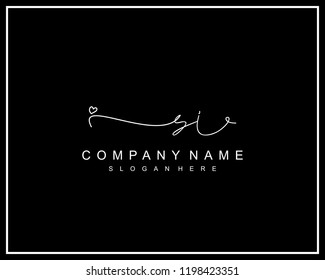 Initial S I handwriting logo template vector