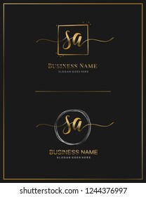 Initial S A handwriting logo vector. Letter handwritten logo template.