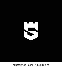 Initial S Home Logo design. Real estate business logo in black background