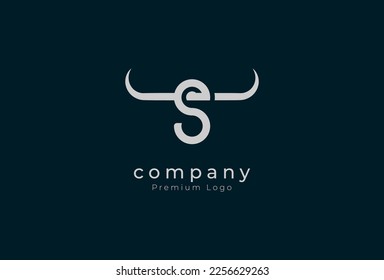 Initial S horn Logo, minimalist letter S with horn design logo, vector illustration