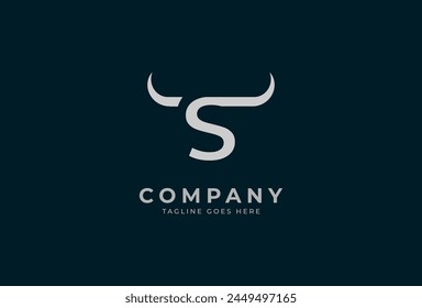 Initial S horn Logo, minimalist letter S with horn design logo, vector illustration