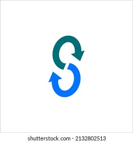 la S inicial es infinita. Restauración del logotipo de S. Vector de símbolo S Recargar
