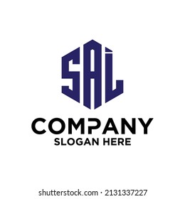 Initial-S-A-J-Hexagon-Logo-Vektorgrafik