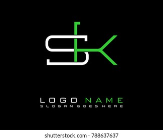 Vector de plantilla de logotipo minimalista de S & K inicial