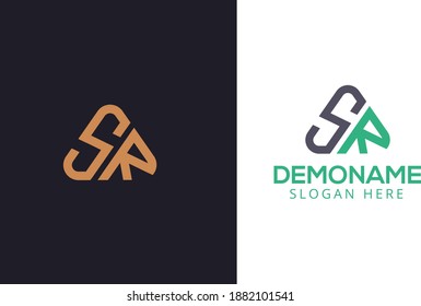 Initial S Latter L and R monogram logo design vector. Linear creative minimal monochrome monogram symbol. Logo mark ,Latter mark, logotype elegant modern latter logo With Play Icon 