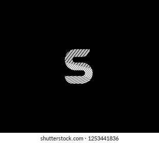 Initial S Letter Abstract Stripes Transition Monogram Logotype