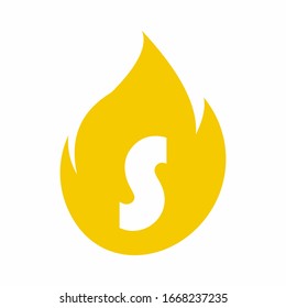 Initial S letter fire logo, Vector design.