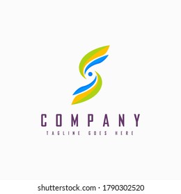 Diseño del logotipo de la carta inicial S, logotipo de la marca comercial del vector