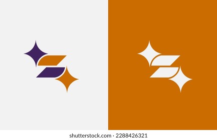 Initial S letter logo design with Star shape vector illustration. Letter S Star Shape Isolated with Two Backgrounds.