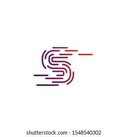 Initial S Letter S Logo and Fingerprint Design Template