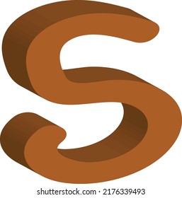 initial S letter logo icon alphabet S in brown color