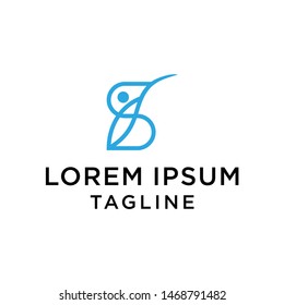 initial S letter logo template with human design,vector logo for business corporate, element , Abstract, fitness, health, coach, illustration design