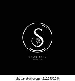 Initial S letter luxury beauty flourishes ornament monogram logo
