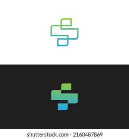 Initial S Letter plus shape medical logo vector template