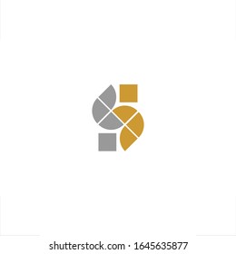 an initial of S letter with squares