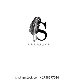 Initial S letter Unique attractive creative modern luxury beauty fur ornament monogram logo. design vector logotype.