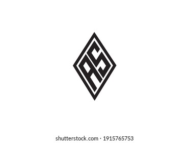 Initial A and S lettermark logo design template