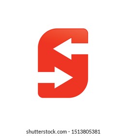 Initial S Lettermark Switch Direction Arrow