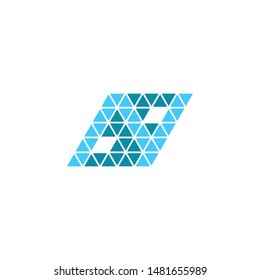 initial S letters with triangulation art style logo icon illustration