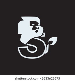 Initial S Lion Head Elegant logo icon vector design