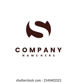 initial s logo design negative space creative logo, letter s logo template