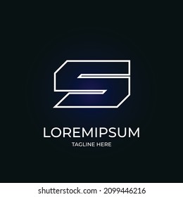 Initial S logo design Silver 3D