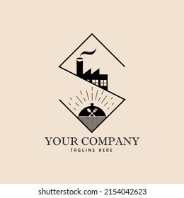Erstmaliges S Logo mit Löffel und Gabel im industriellen Stil für Café- und Restaurant-Logovorlagen. EPS10 bearbeitbare Dateien