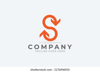 Initial S Logo, letter S with two arrow combination, Usable for Business and logistic Logos, Flat Vector Logo Design Template, vector illustration