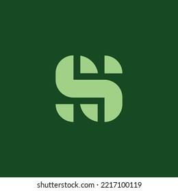 initial S logo. modern double S logo. SS geometric icon.