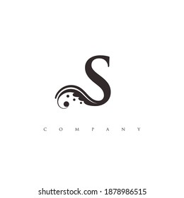 initial S logo with ornament symbol
