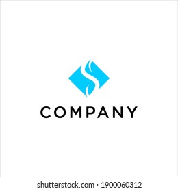 Initial S Logo with Square Abstract Vector Design