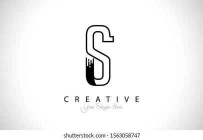 Initial S Modern Creative Design Logo. Letter S Icon Logo with line and dot style Vector Illustration.