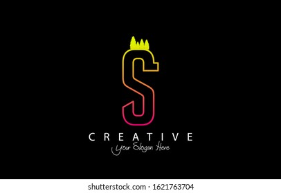 Initial S Modern Design Logo Concept. Creative Icon Logo with Sound Wave Vector Illustration.