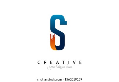 Initial S Modern Trendy Design Logo. Letter S Icon Logo with line and dot style Vector Illustration.
