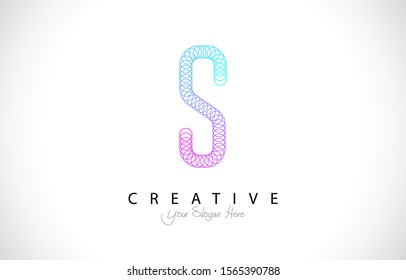 Initial S Modern Trendy Design Logo Concept. Letter S Icon Logo with circle and line style Vector Illustration.