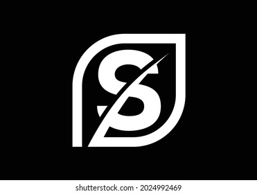 Initial S monogram alphabet with abstract leaf. Eco-friendly logo concept. Font emblem. Modern vector logo for ecological business and company identity