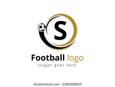 Initial S monogram alphabet with Football Logo Design Vector Template. Football Club Symbol. business, and company identity.