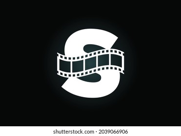 Initial S monogram alphabet incorporated with film reel. Video and movie logo concept. Font emblem. Logo for the entertainment business and company identity