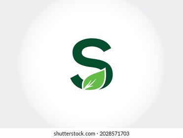 Alfabeto monograma S inicial con hojas. El concepto de logotipo ecológico. Logo vectorial moderno para negocios ecológicos e identidad empresarial