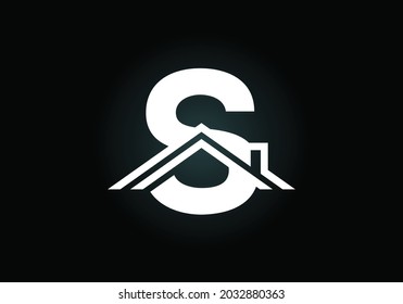 Initial S monogram alphabet with the roof. Home or house sign. Real estate logo concept. Font emblem. Modern vector logo for Real estate business and company identity.