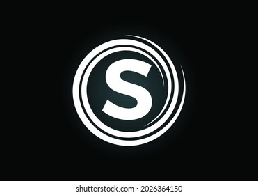 Alfabeto monograma S inicial en espiral. Diseño de logotipo de desbordamiento de espiral giratoria. emblema de letra.  Logo vectorial moderno para el negocio, e identidad de la empresa