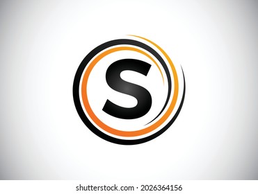 Initial S monogram alphabet in the spiral. Swirl spiral infinity logo design. Font emblem.  Modern vector logo for the business, and company identity