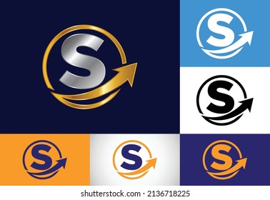 Initial S monogram alphabet symbol design incorporated with the arrow. Financial or success logo concept. Font emblem. Logo for business and company identity