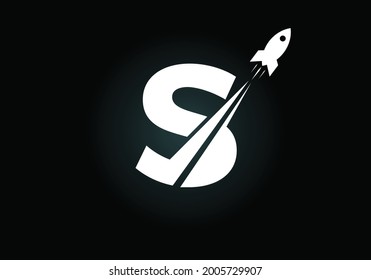 Initial S monogram letter alphabet with a Rocket logo design. Rocket icon. Font emblem. Modern vector logotype for business and company identity.