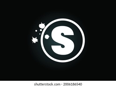 Alfabeto de letra monograma Q inicial en un círculo con salpicadura de brocha. emblema de letra. Diseño de logotipo vectorial moderno para pintar la identidad empresarial y de la empresa. 